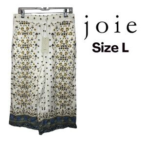 Joie 100% Linen Floral Wide Leg Pants | Size L | NWT